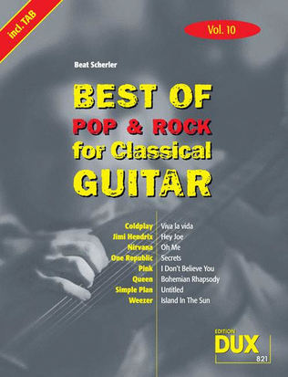 Best of Pop and Rock for Classical Guitar Vol. 10