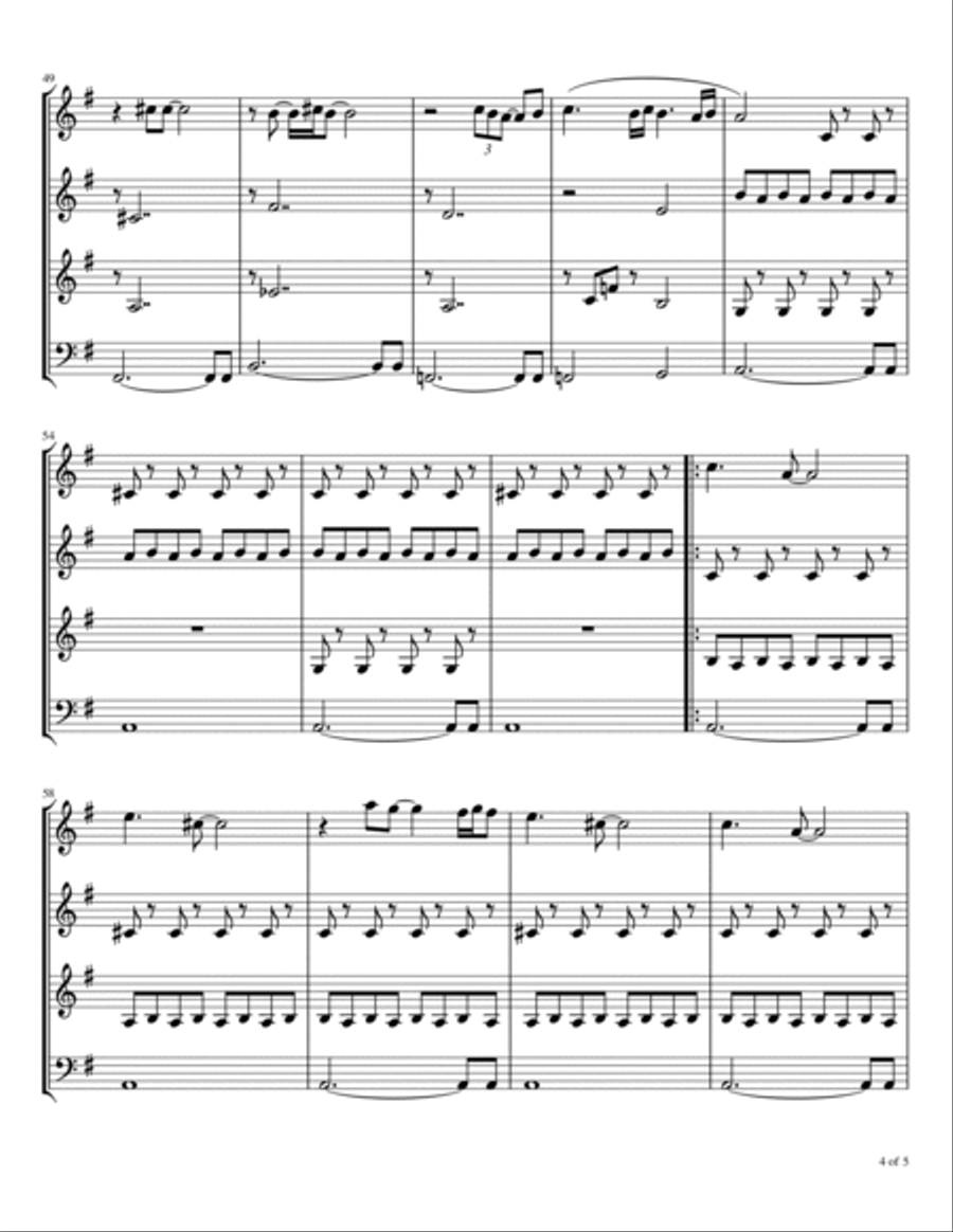 Sail On Woodwind Quartet scores gallery preview page 5