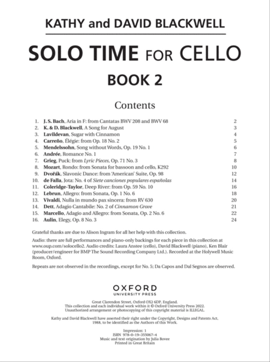 Solo Time for Cello Book 2 String Methods scores gallery preview page 2
