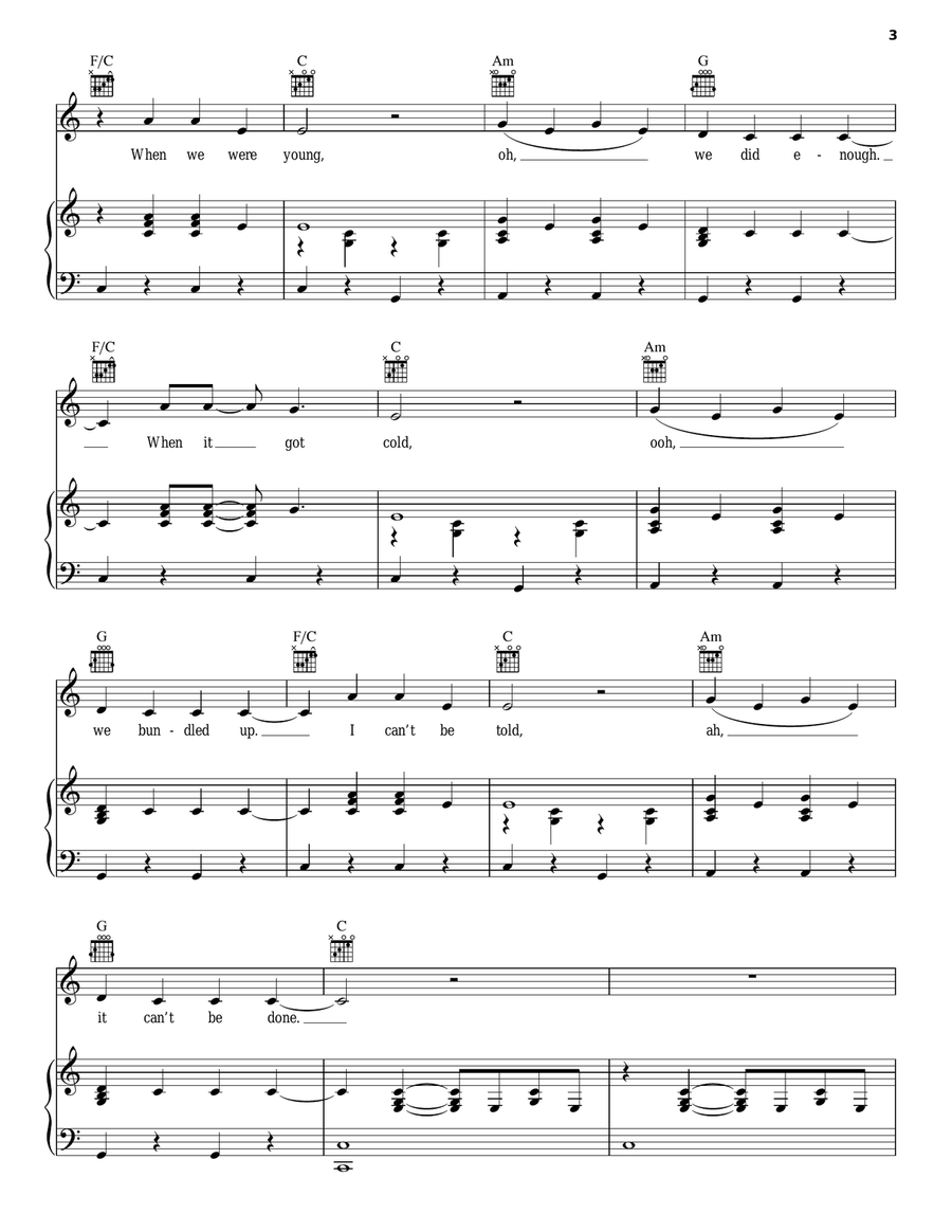 Stubborn Love Piano, Vocal, Guitar scores gallery preview page 3