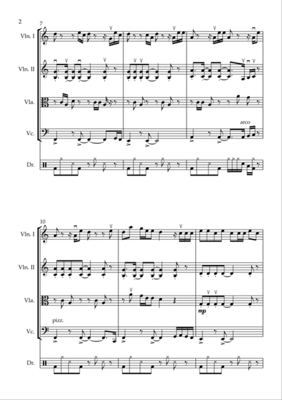 Leave The Door Open String Quartet scores gallery preview page 2