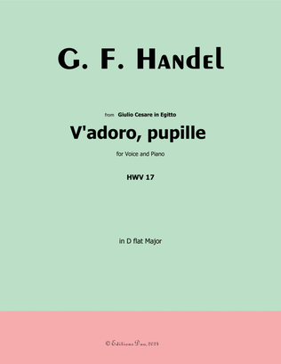 Book cover for V'adoro, pupille, by Handel, in D flat Major
