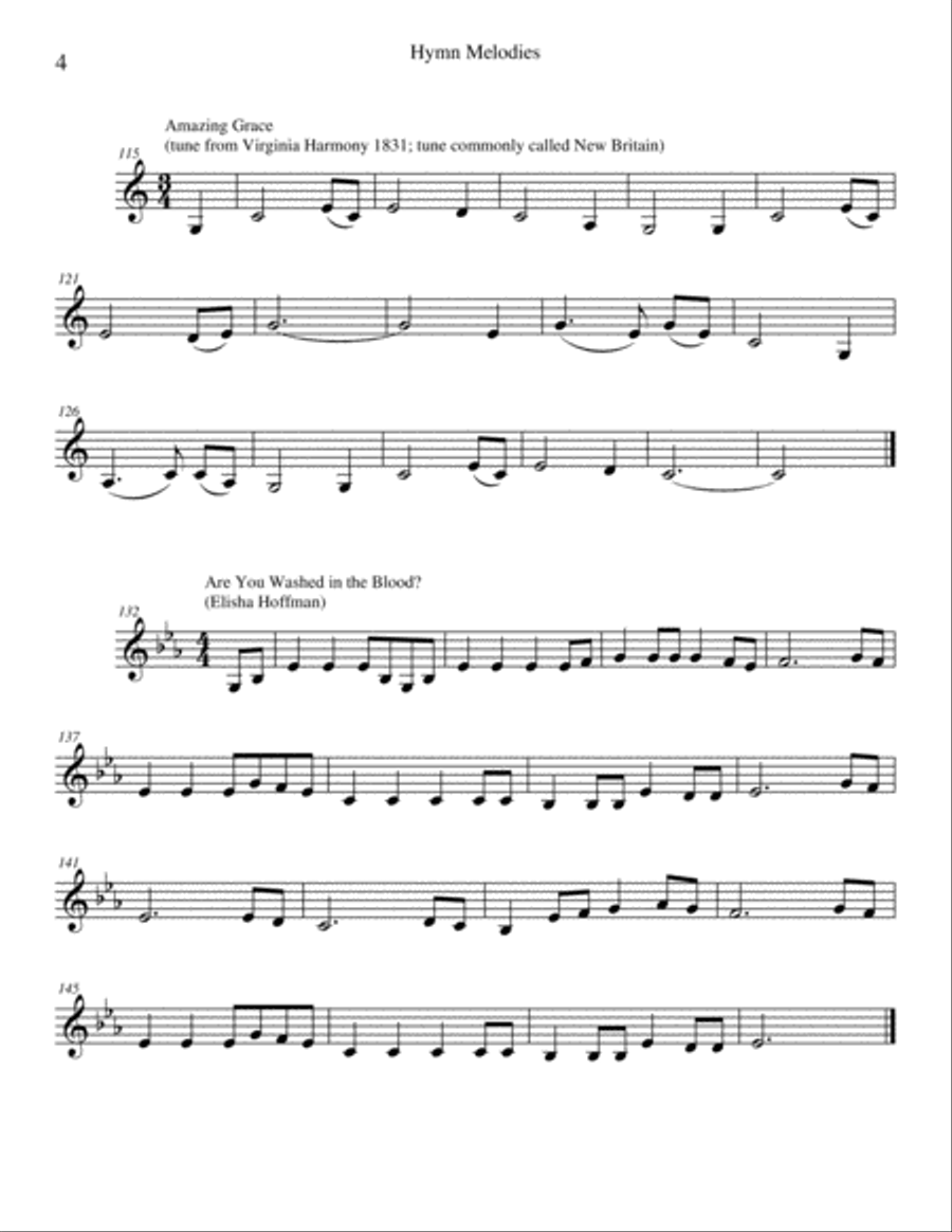 Hymn Melodies Horn Solo scores gallery preview page 5