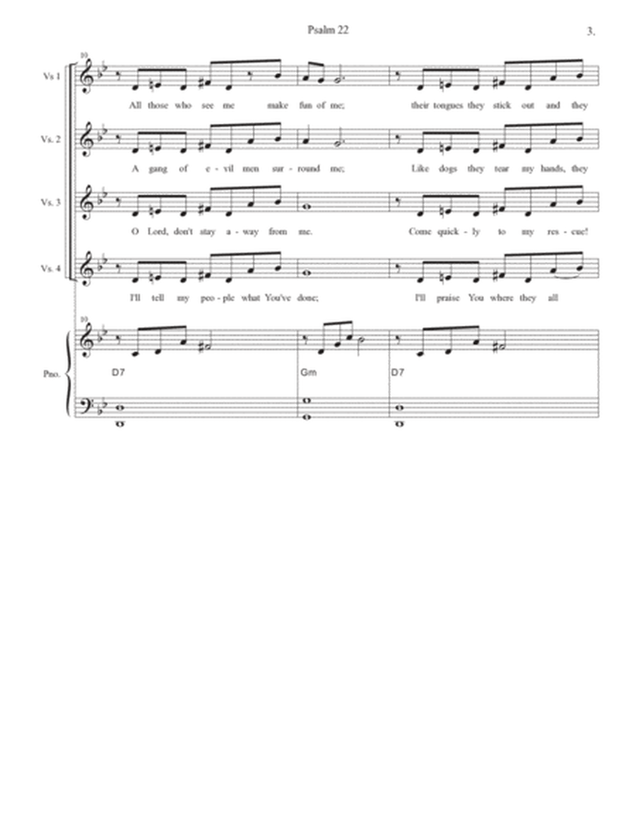 Psalm 22 (My God, My God) (Vocal Quartet - (SATB) image number null