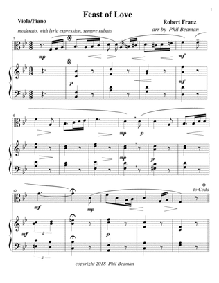 Feast of Love - Viola/Piano