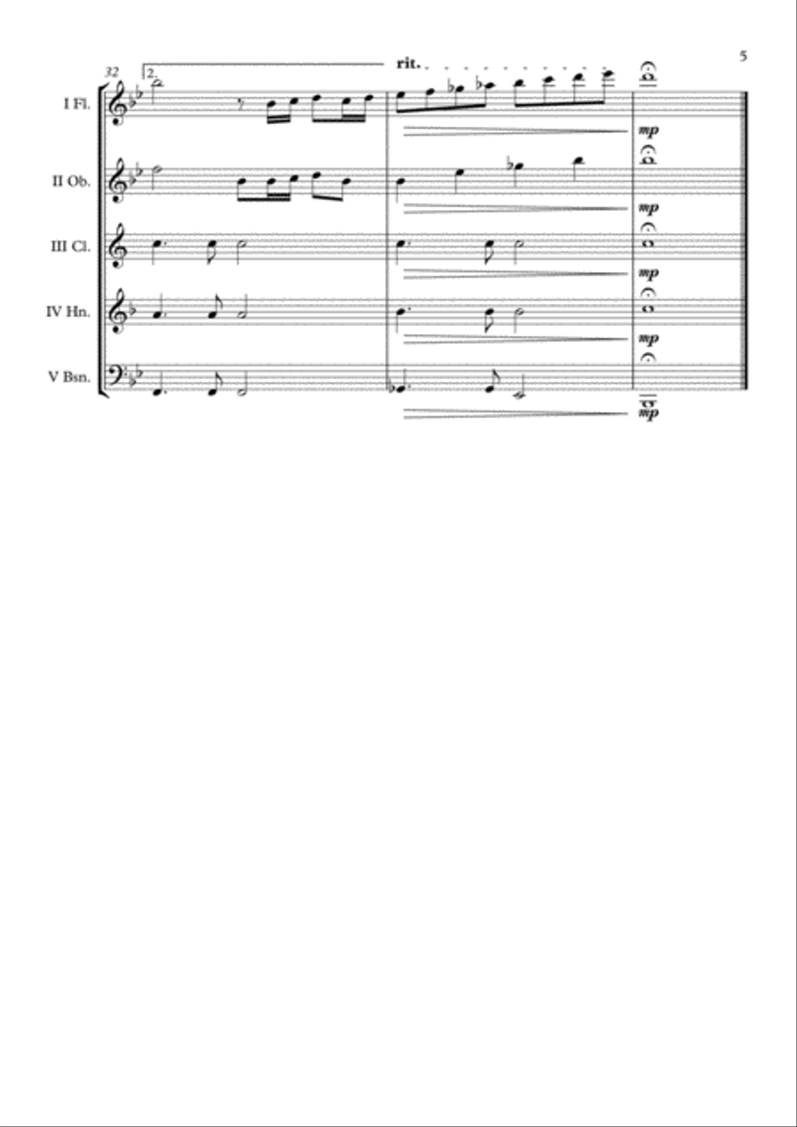I Believe I Can Fly Woodwind Quintet scores gallery preview page 6