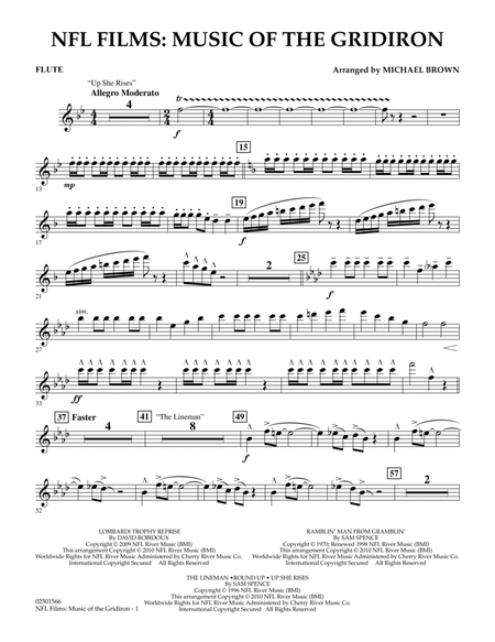 NFL Films: Music Of The Gridiron - Flute by Michael Brown Concert Band - Digital Sheet Music