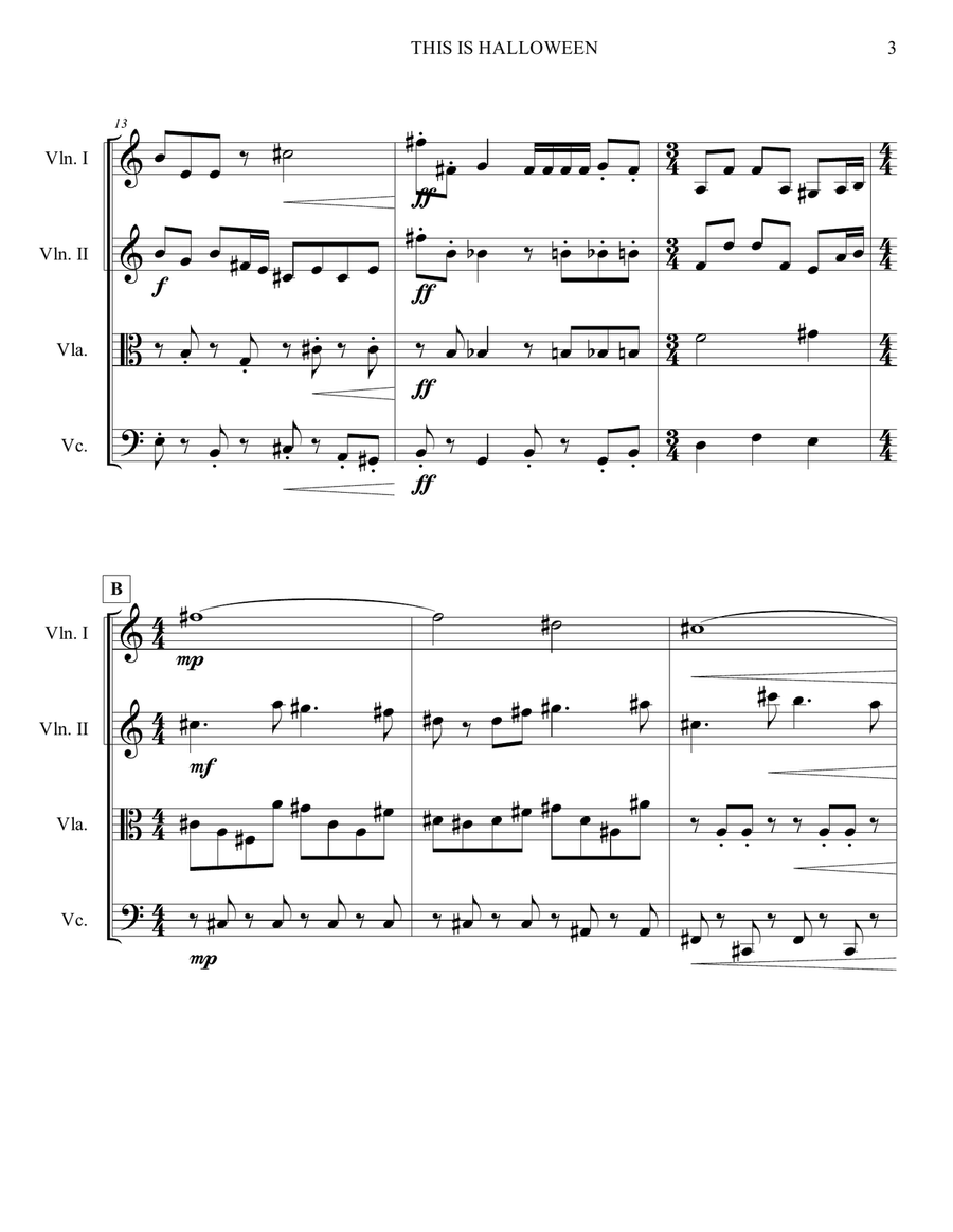 This Is Halloween String Quartet scores gallery preview page 3