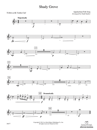 Shady Grove: (wp) B-flat Tuba T.C.
