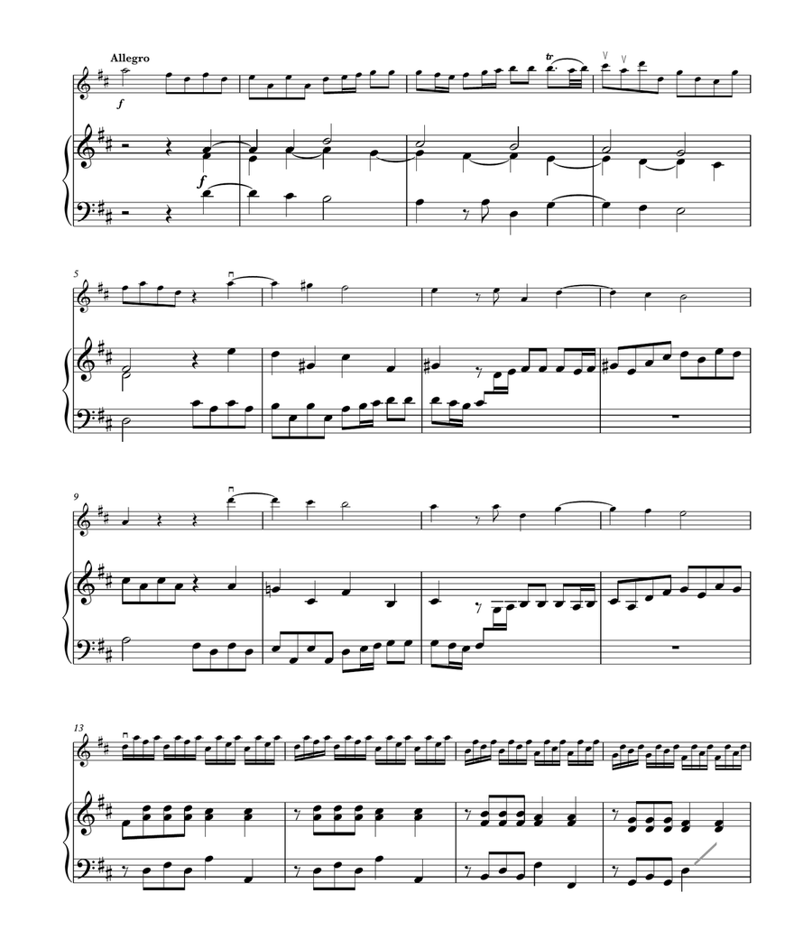 Violin Sonata in D Major (HWV 371) Violin Sonata in D Major (HWV 371) Violin Solo scores gallery preview page 3