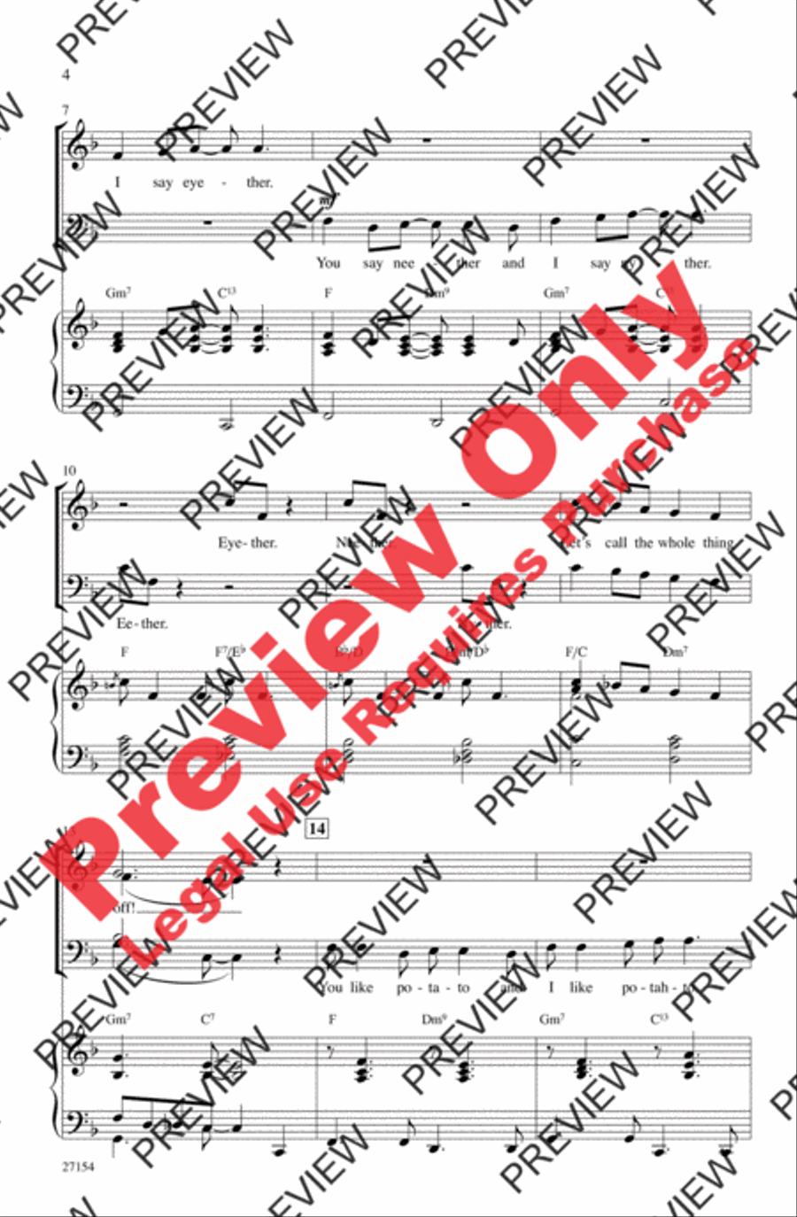Let's Call the Whole Thing Off 4-Part scores gallery preview page 3
