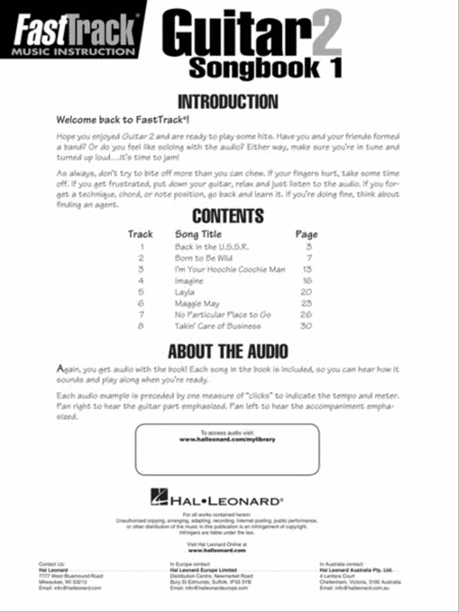 FastTrack Guitar Songbook 1 – Level 2 Guitar Tablature scores gallery preview page 2