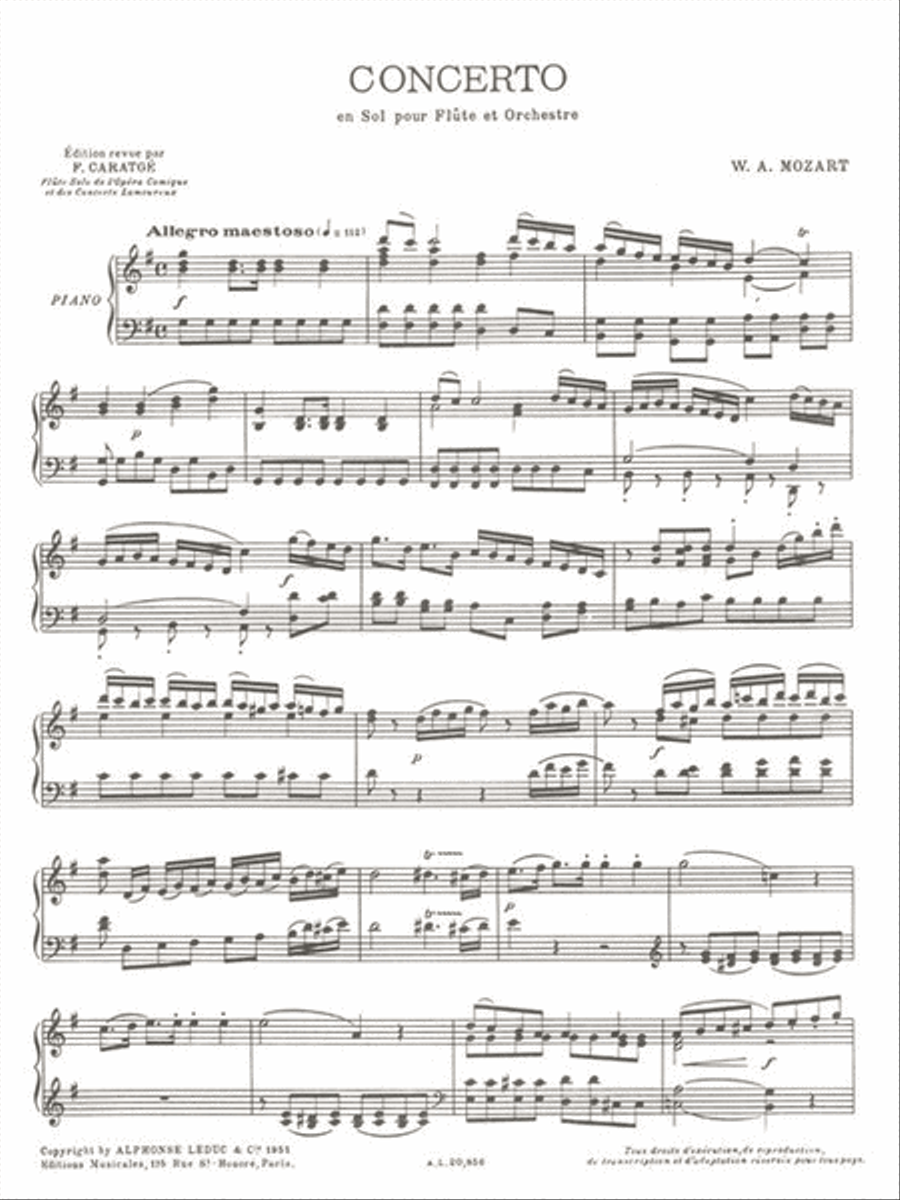 Concerto En Sol Pour Flute Et Piano Flute Solo scores gallery preview page 2