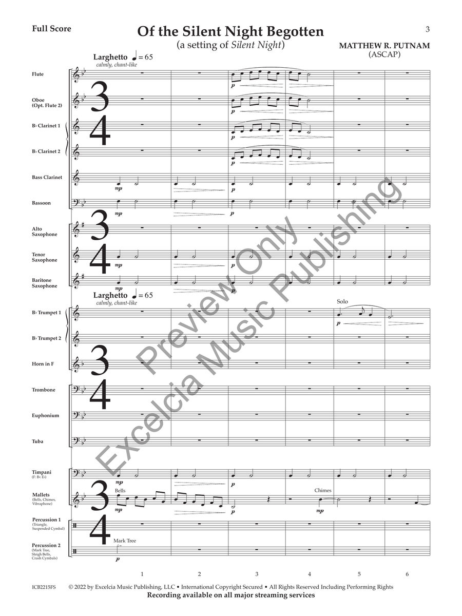 Of the Silent Night Begotten Concert Band scores gallery preview page 4