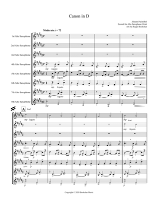 Canon in D (Pachelbel) (D) (Alto Saxophone Octet)