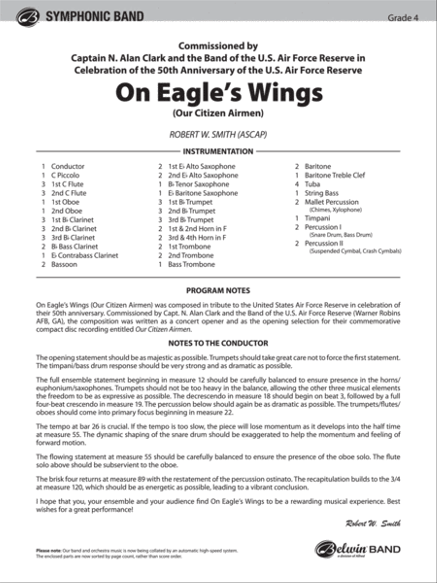 On Eagle's Wings On Eagle's Wings Concert Band scores gallery preview page 2
