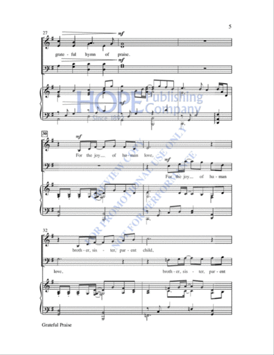 Grateful Praise 4-Part scores gallery preview page 6