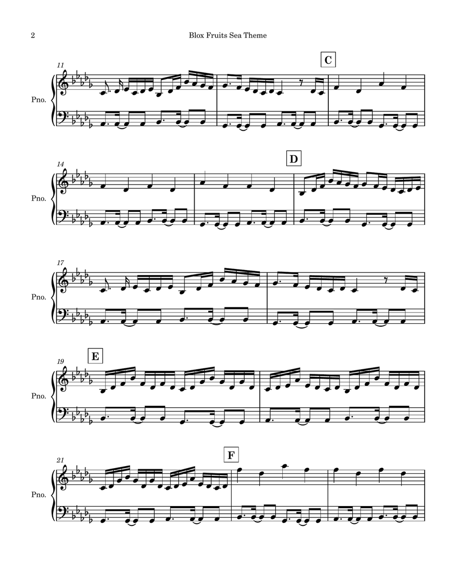 Blox Fruit Sea Theme Easy Piano Easy Piano scores gallery preview page 2