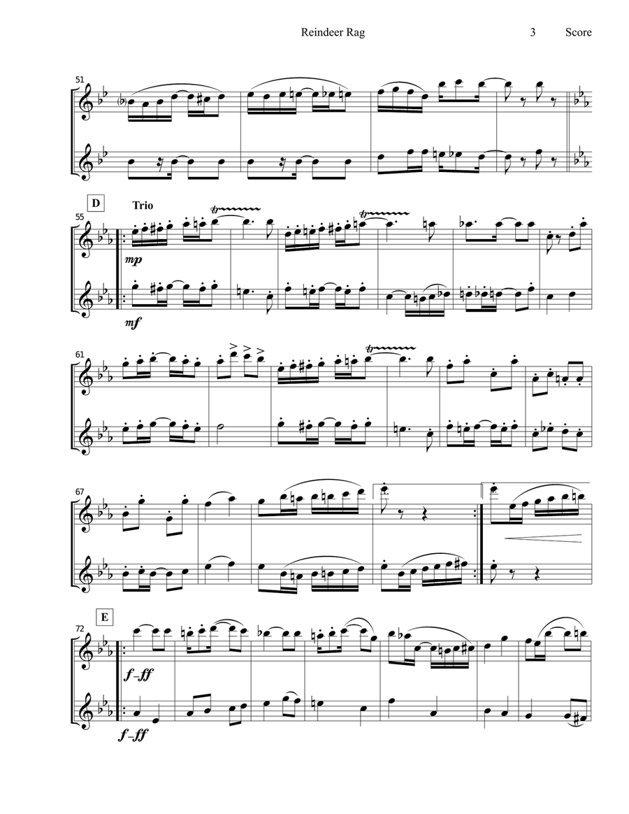 Reindeer Rag for Sax Duet Woodwind Duet scores gallery preview page 4