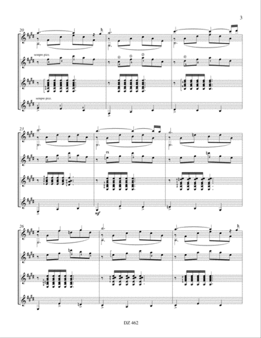 Hommage à Stanley Myers, opus 187a Guitar Ensemble scores gallery preview page 3