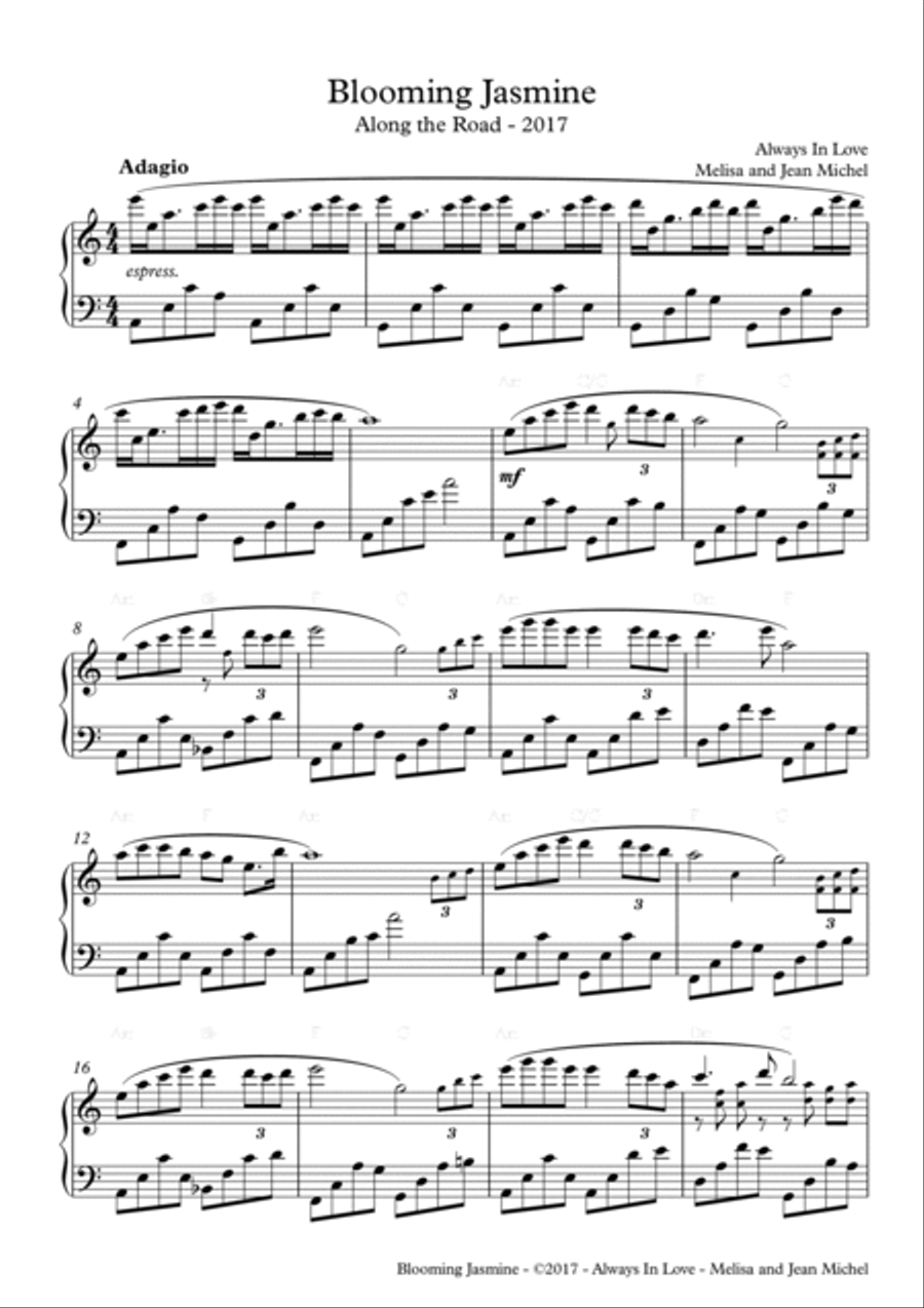 Blooming Jasmine Piano Solo scores gallery preview page 2