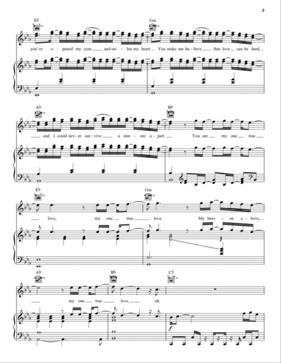 Oh! One True Love (061) Sheet music for Piano (Solo) Easy