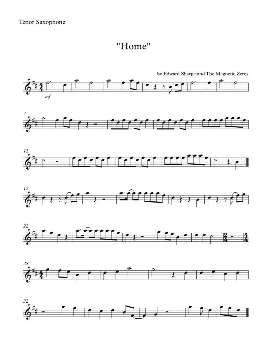 Home Home Tenor Saxophone scores gallery preview page 1