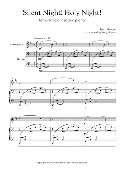 Silent Night! Holy Night! - For B flat clarinet (solo) and piano (Easy/Beginner) image number null