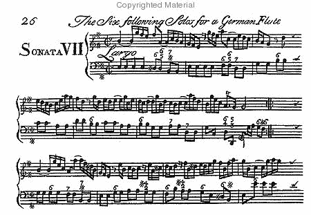 XII Solos, six for a common flute and six for a german flute. c. 1729
