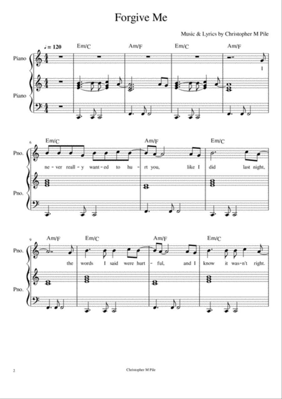 Forgive Me Voice scores gallery preview page 2