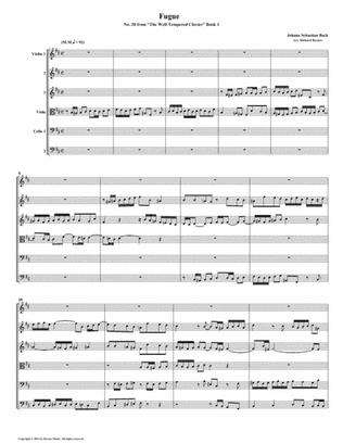 Fugue 20 from Well-Tempered Clavier, Book 1 (String Sextet)