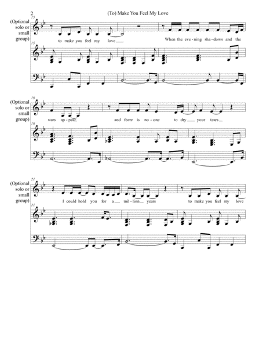 Make You Feel My Love SSA scores gallery preview page 3