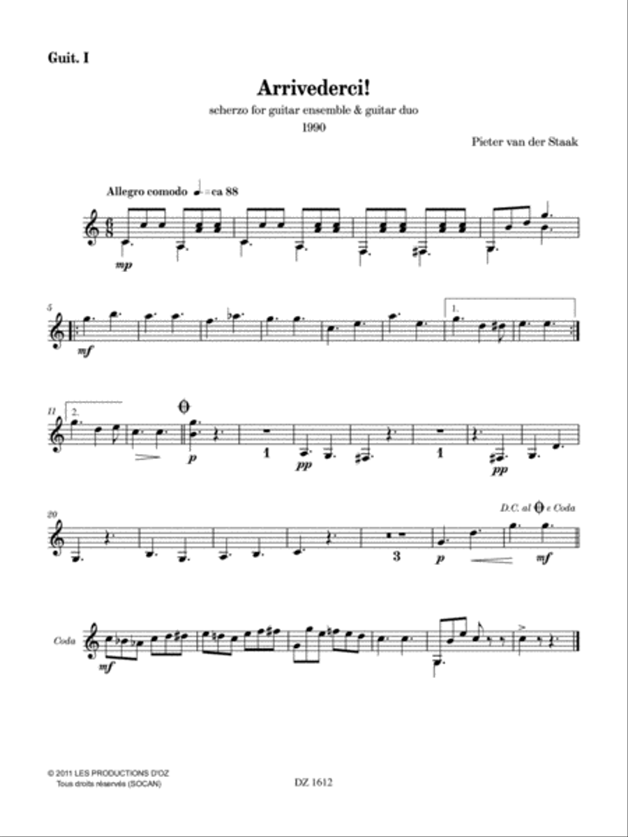 Arrivederci! Arrivederci! Guitar Ensemble scores gallery preview page 5