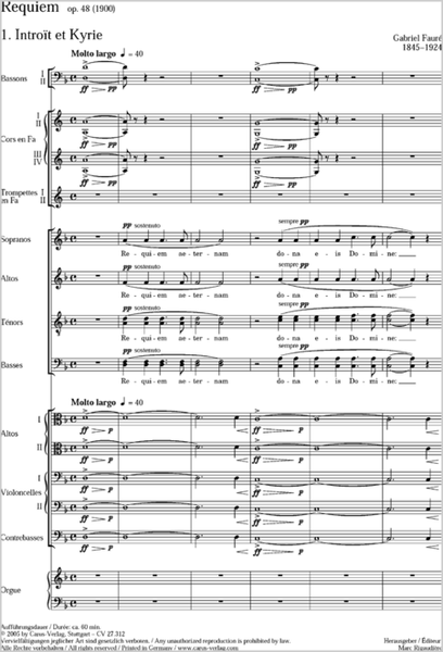 Requiem. Version for symphony orchestra (Requiem. Fassung fur Sinfonieorchester)
