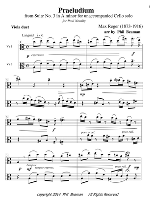 Praeludium - Reger- Viola duet