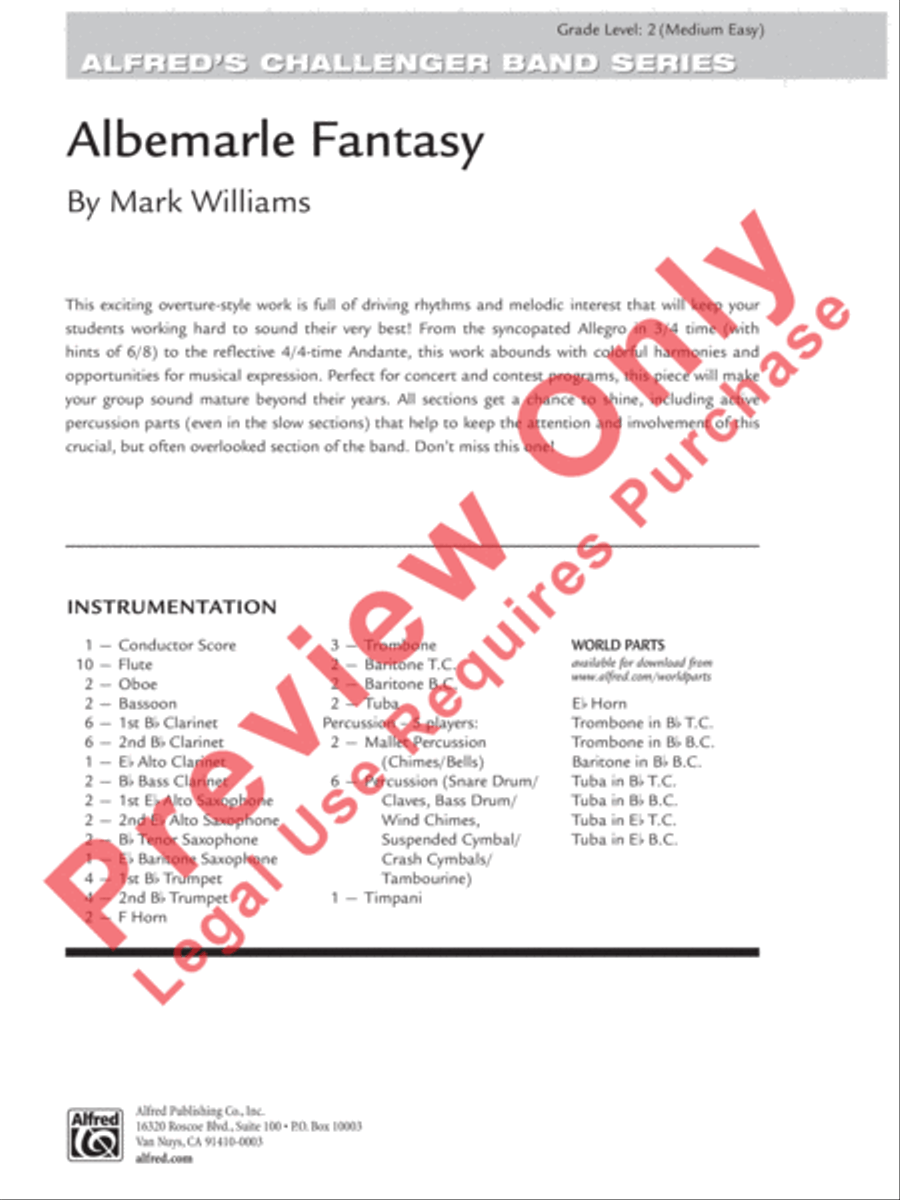 Albemarle Fantasy Concert Band scores gallery preview page 2