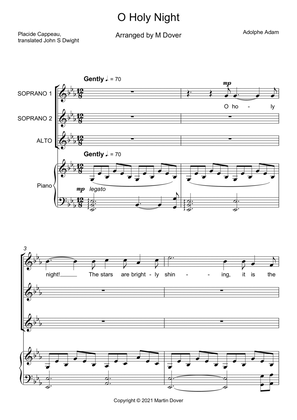 O Holy Night - Cantique de Noel - Three part choir - SSA - Upper Voices