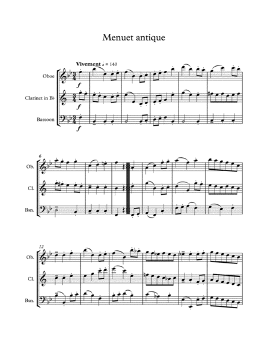 Trio d'anches for Oboe, B-flat Clarinet, and Bassoon