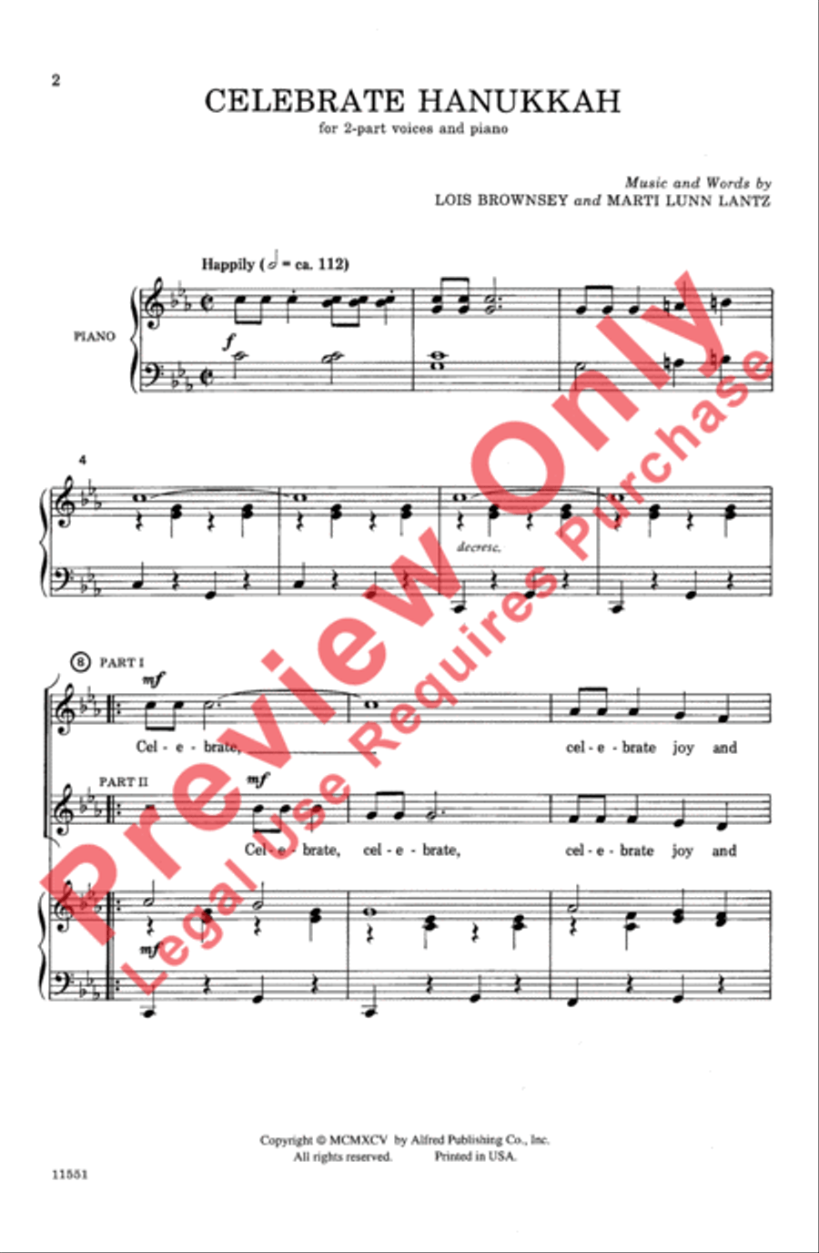 Celebrate Hanukkah 2-Part scores gallery preview page 2