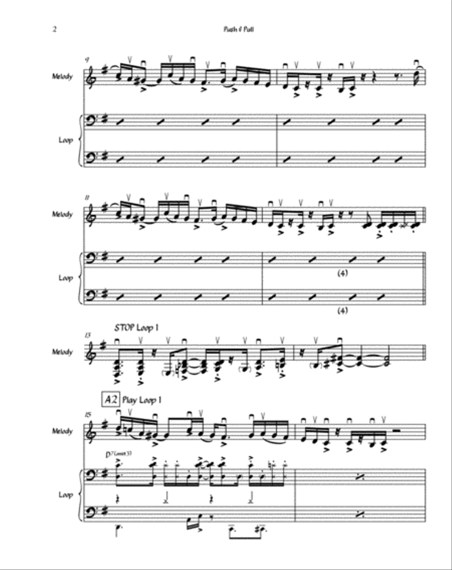Push & Pull by The Khromatiks, for Electric Violin & Loop Station Violin Solo scores gallery preview page 2