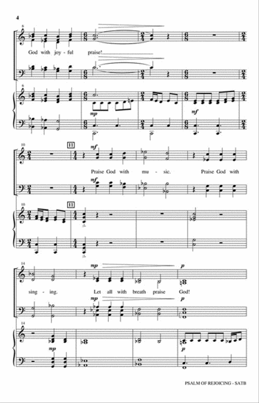 Psalm of Rejoicing 4-Part scores gallery preview page 3