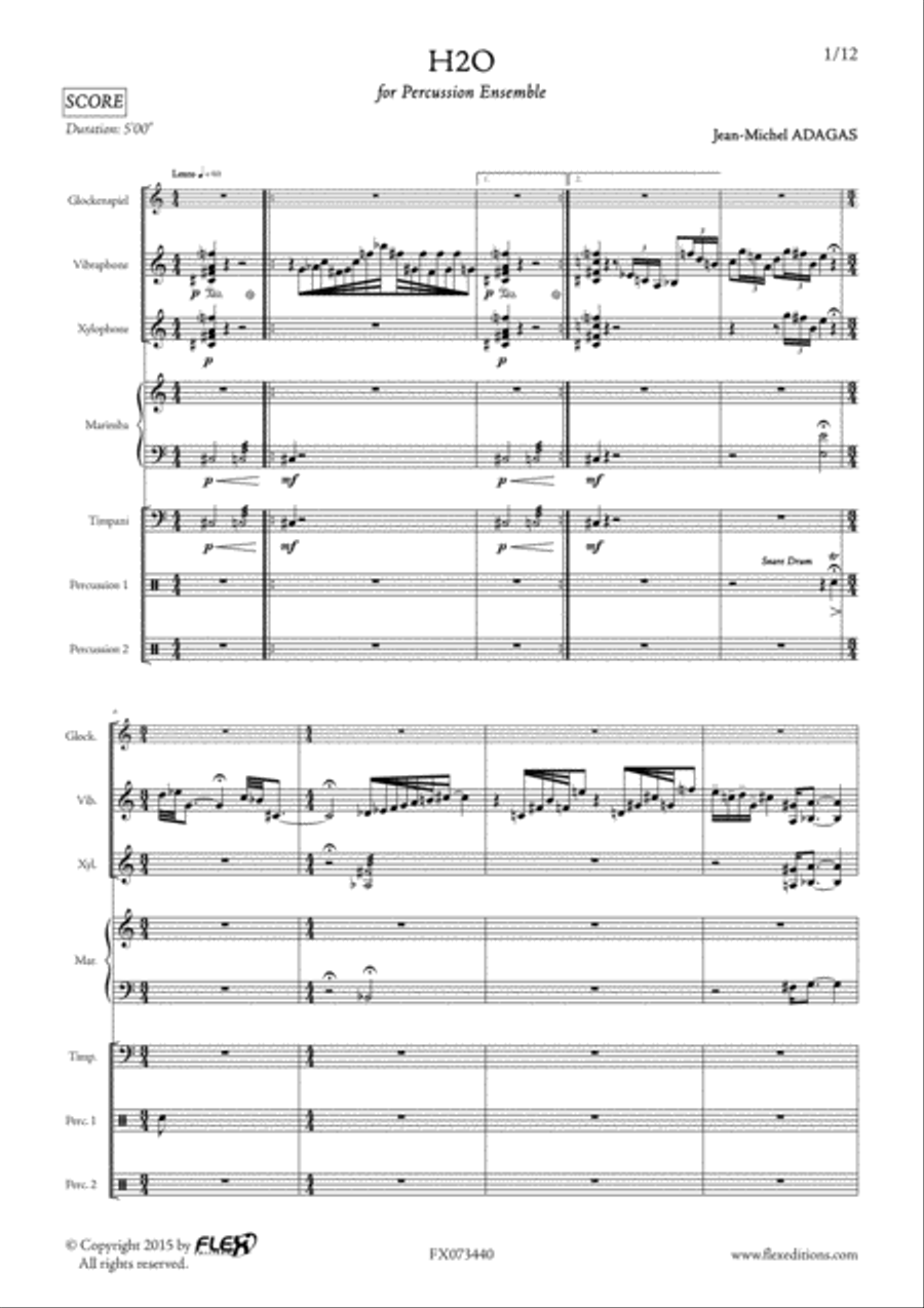 H2O Percussion Ensemble scores gallery preview page 2