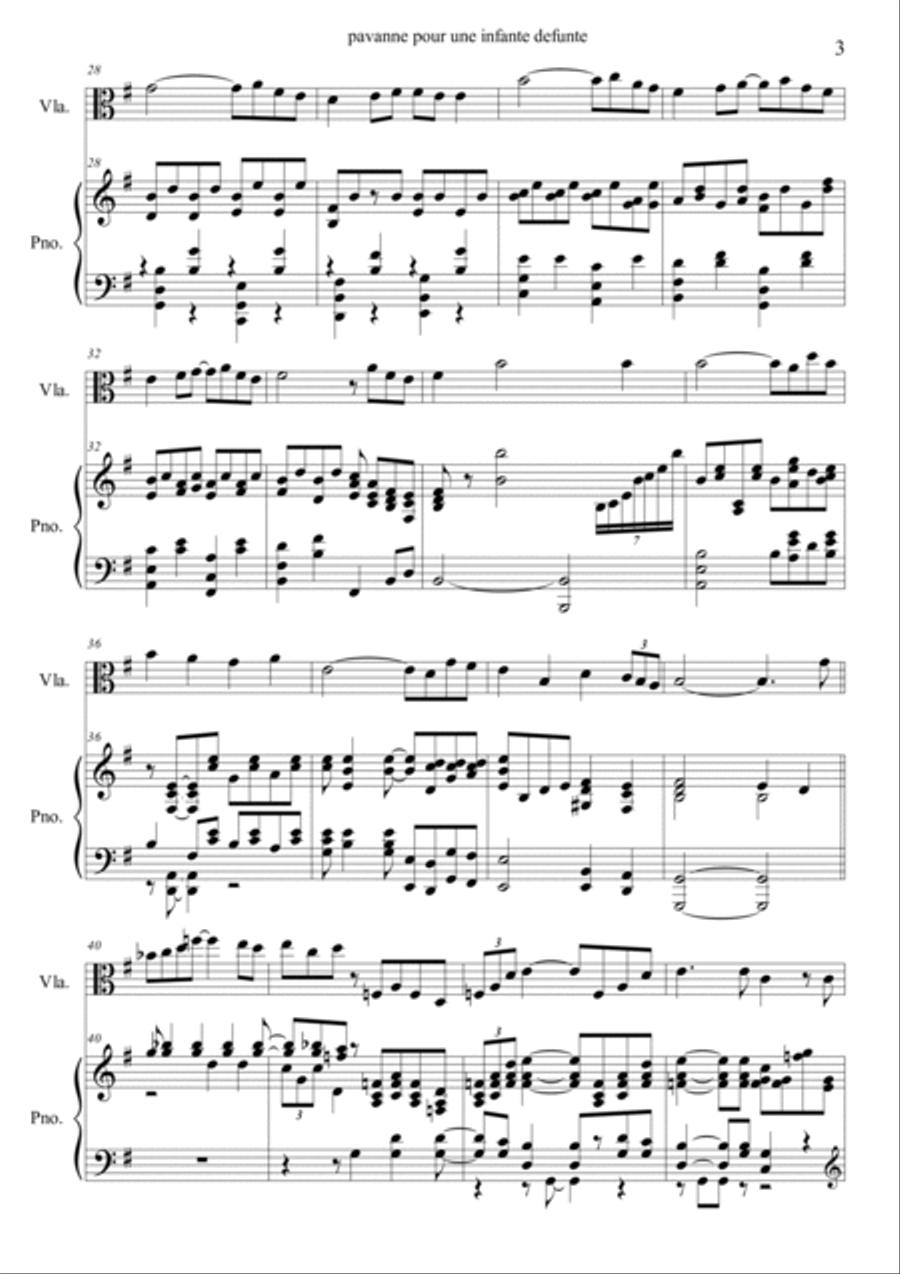 Pavanne Pour Une Infante Defunte Viola scores gallery preview page 3