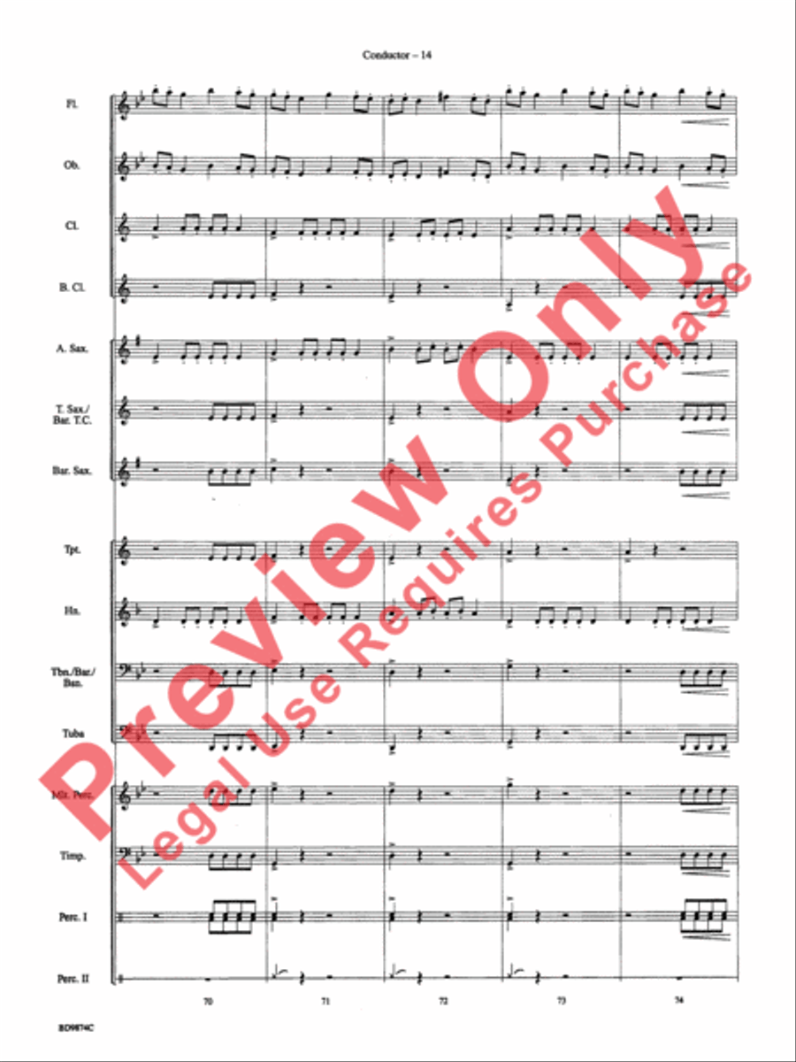 Variant on an Old English Carol Concert Band scores gallery preview page 17