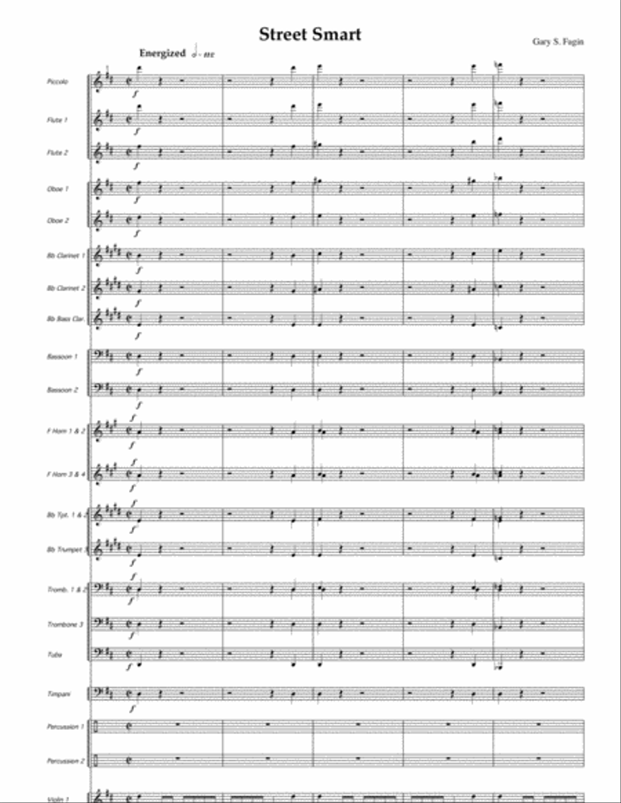 Street Smart, for youth orchestra Full Orchestra scores gallery preview page 1