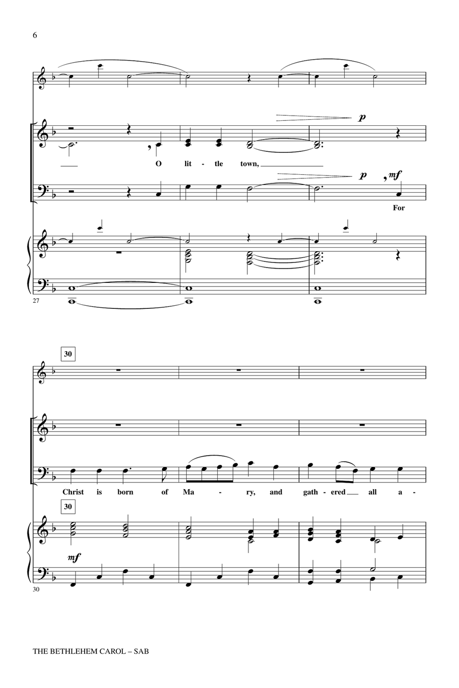 The Bethlehem Carol The Bethlehem Carol 3-Part scores gallery preview page 5