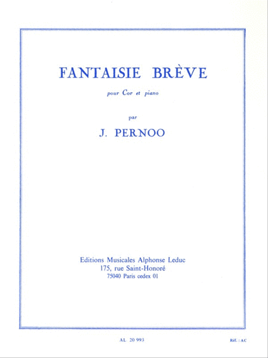 Book cover for Fantaisie Breve (horn & Piano)