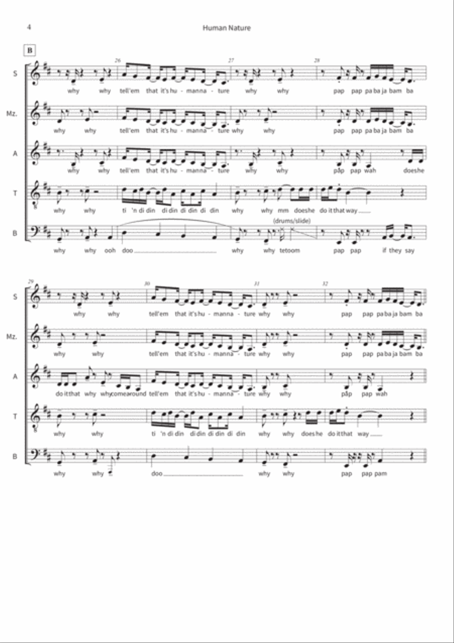 Human Nature A Cappella scores gallery preview page 4