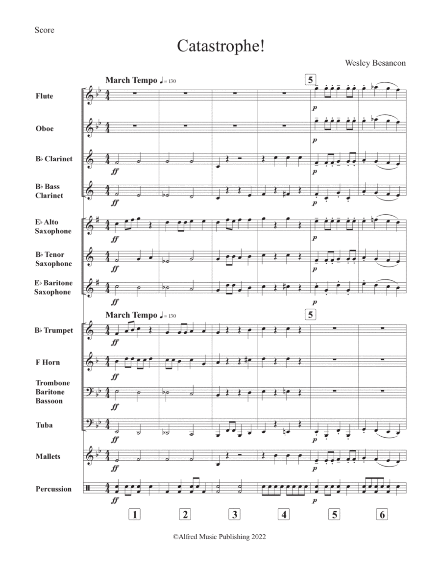 Catastrophe! - Score Only Concert Band scores gallery preview page 1