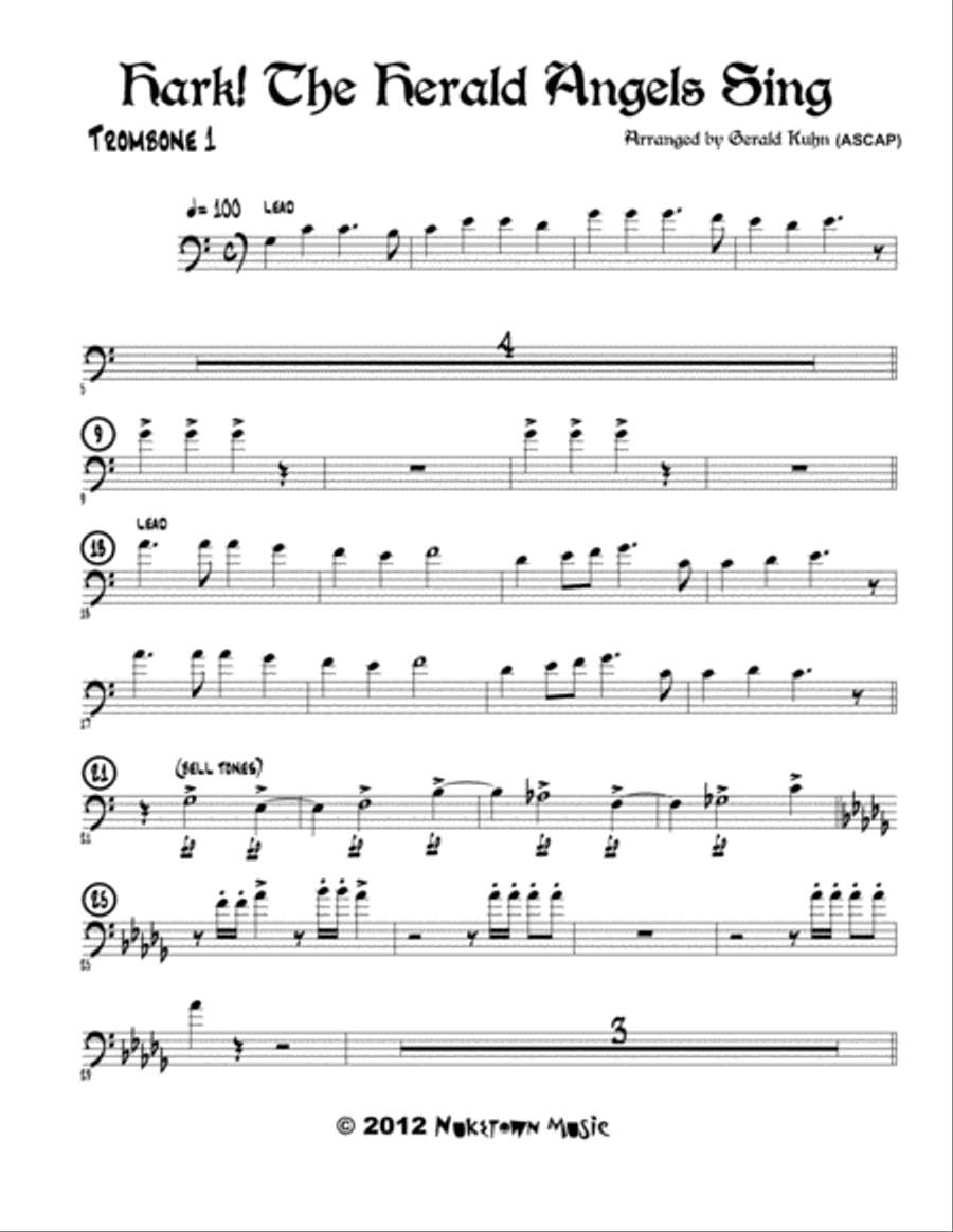 Hark, the Herald Angels Sing Brass Ensemble scores gallery preview page 5